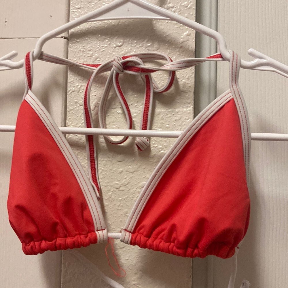 what ; JUST BATHING SUIT TOP - white n red bathing suit top bought from shein ⚡️